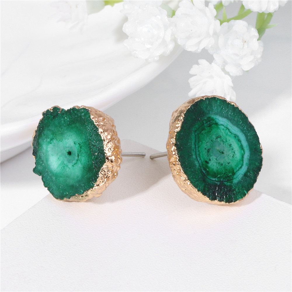 Cluster Stud Ear - Orecchini irregolari Druzy Geode Agates orecchini