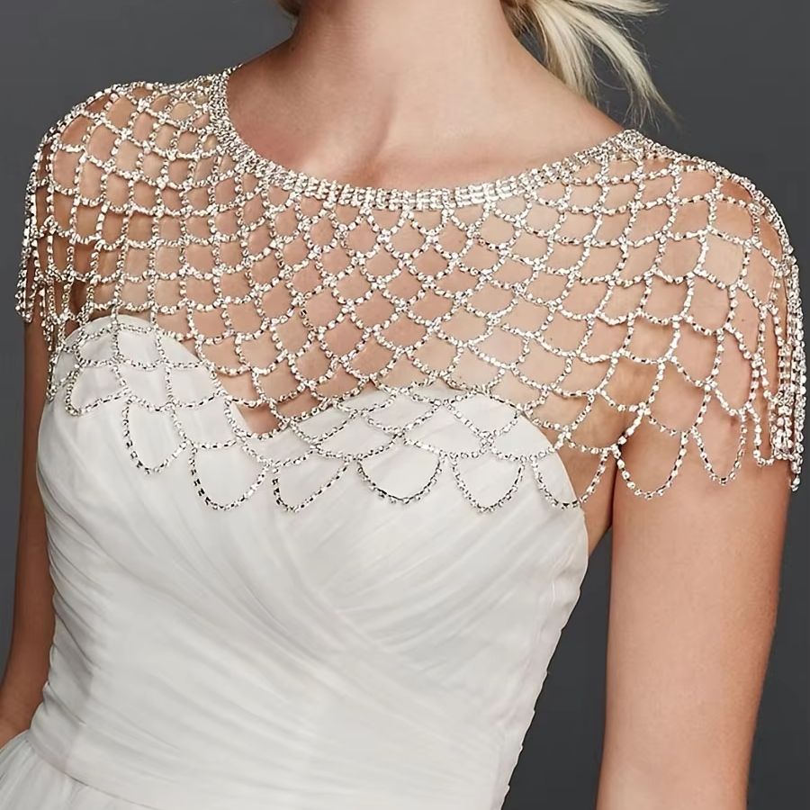 Body Jewelry Back - Catena da spalla di lusso con