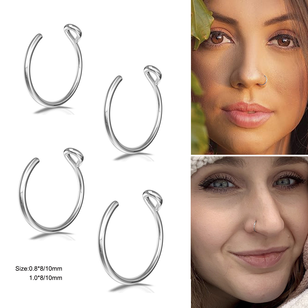 Body Jewelry Metal Types - 2 Pezzi Anello da Naso in