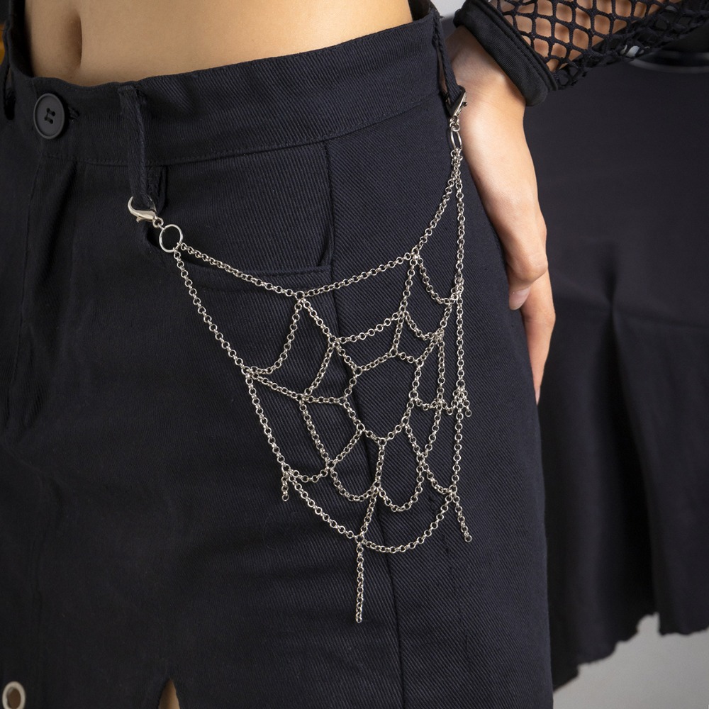 Body Jewelry For Men - Catena per pantaloni con ragnatela color
