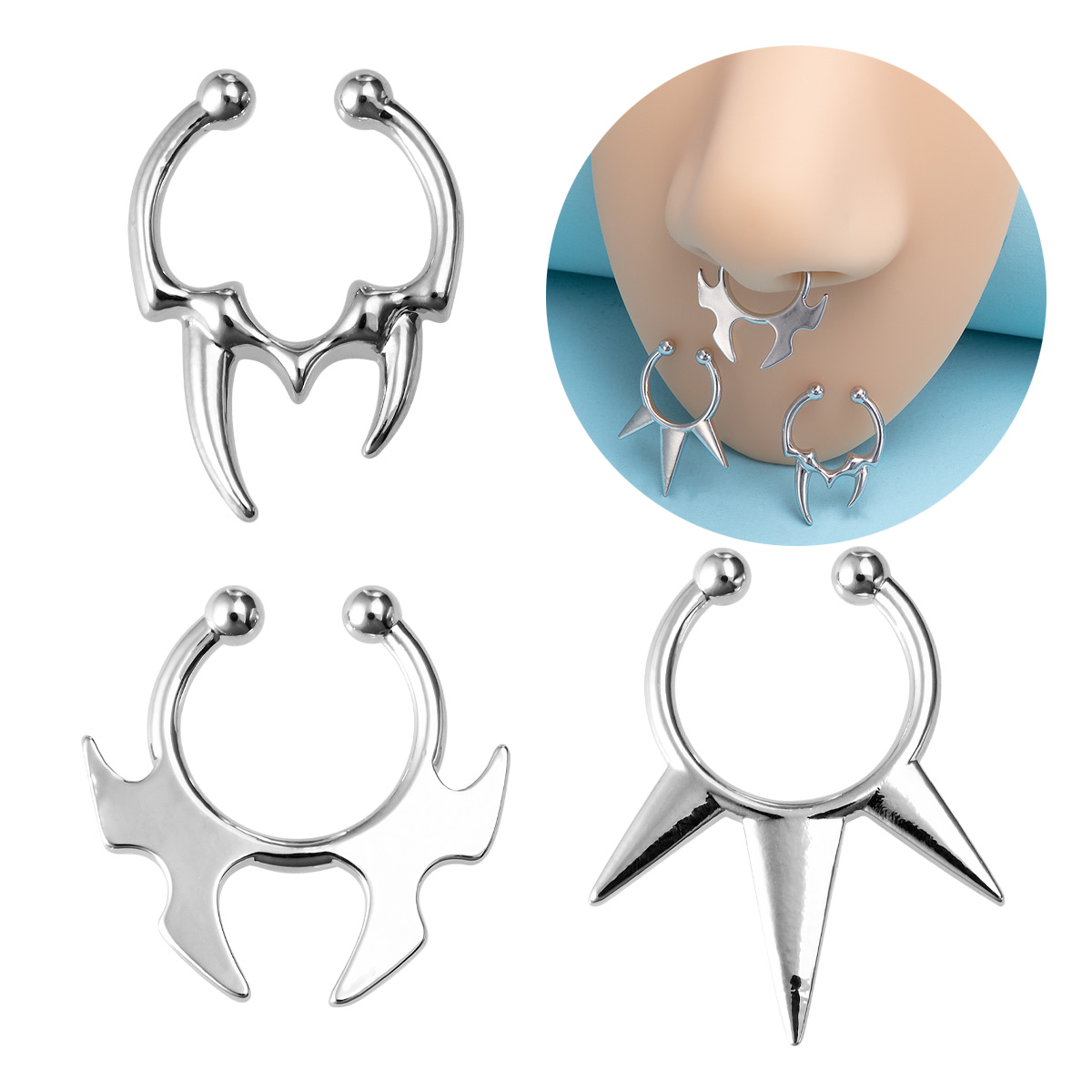 Body Jewelry Implants - 1-3 pezzi clip finte su anelli