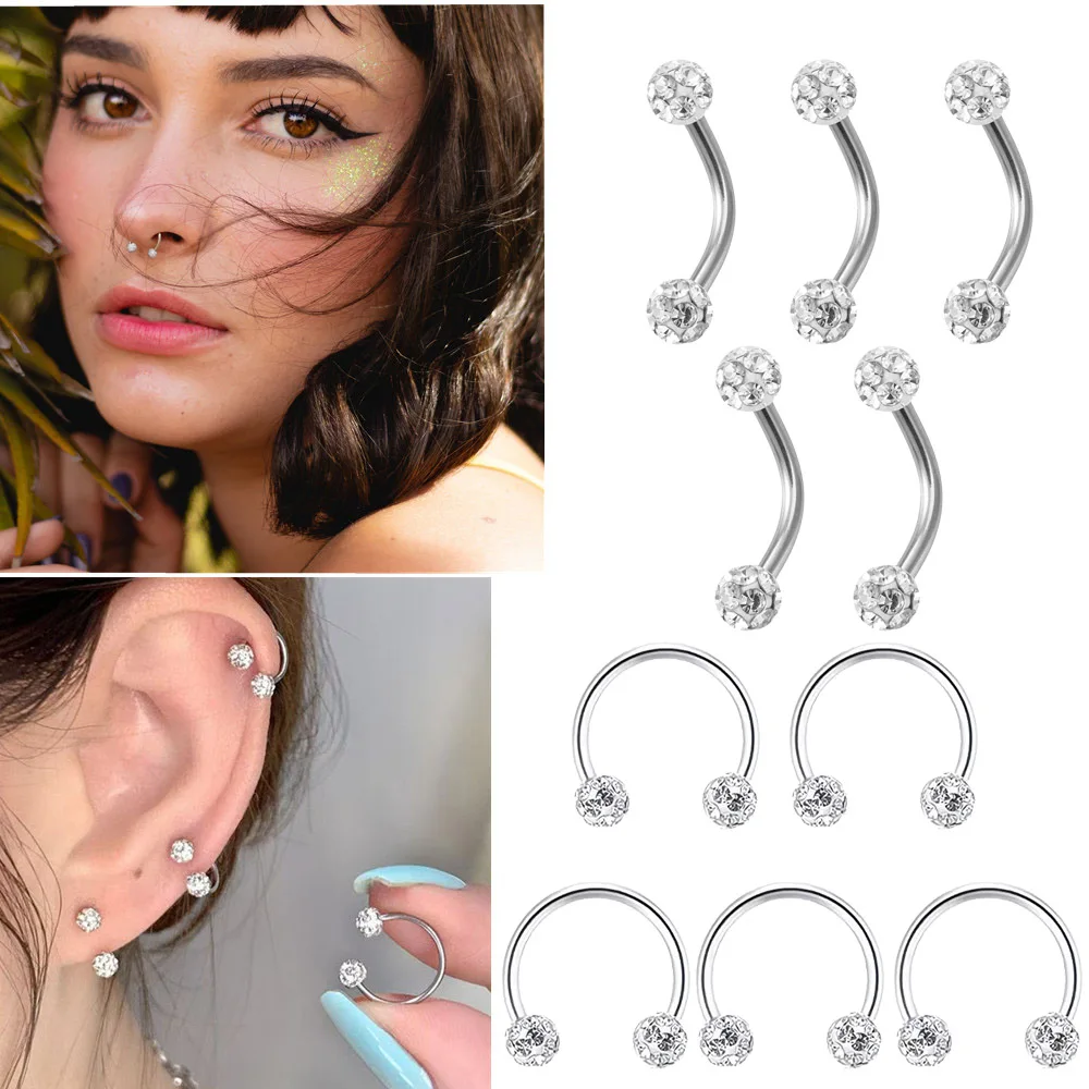 Body Jewelry Metal Types - Anello per labbra a spirale con