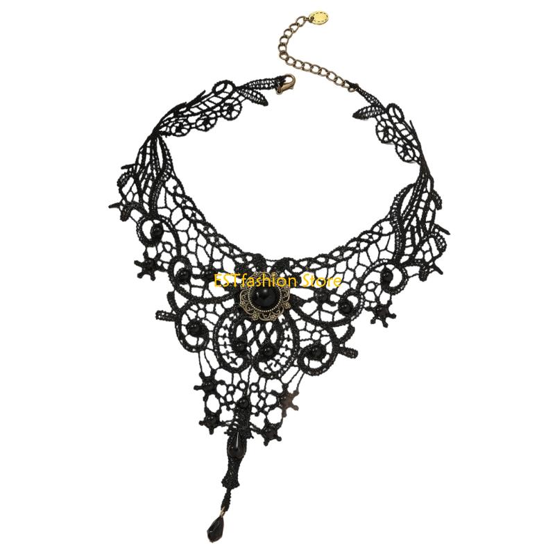Body Jewelry Goth - Y5GC Collana girocollo in pizzo Collana