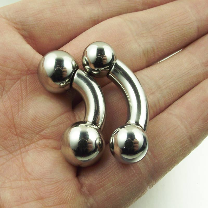 Nipple Bar Curved - SaYao barra corta Big Ball Anelli