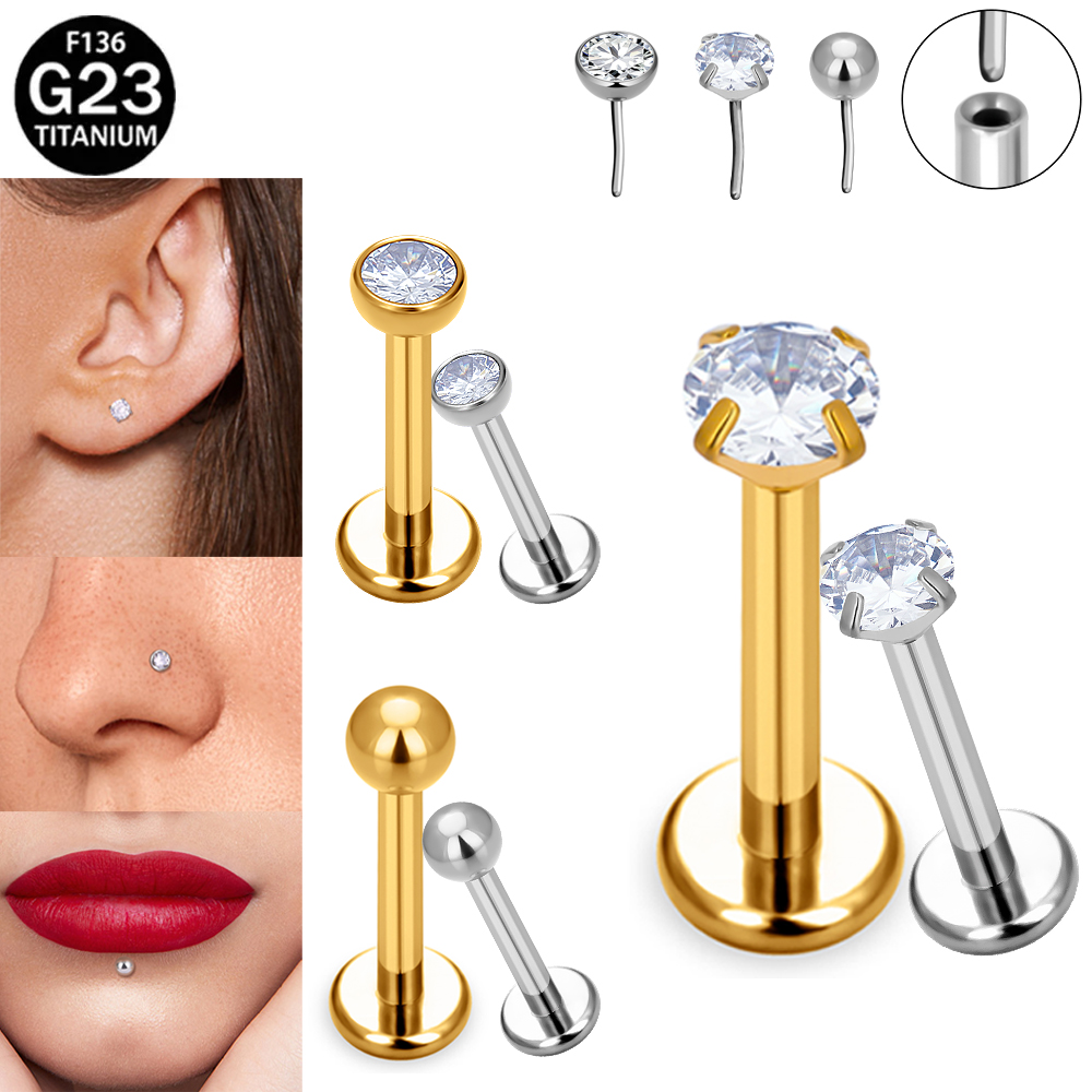 Body Jewelry Implants - Orecchini a perno labret senza filettatura