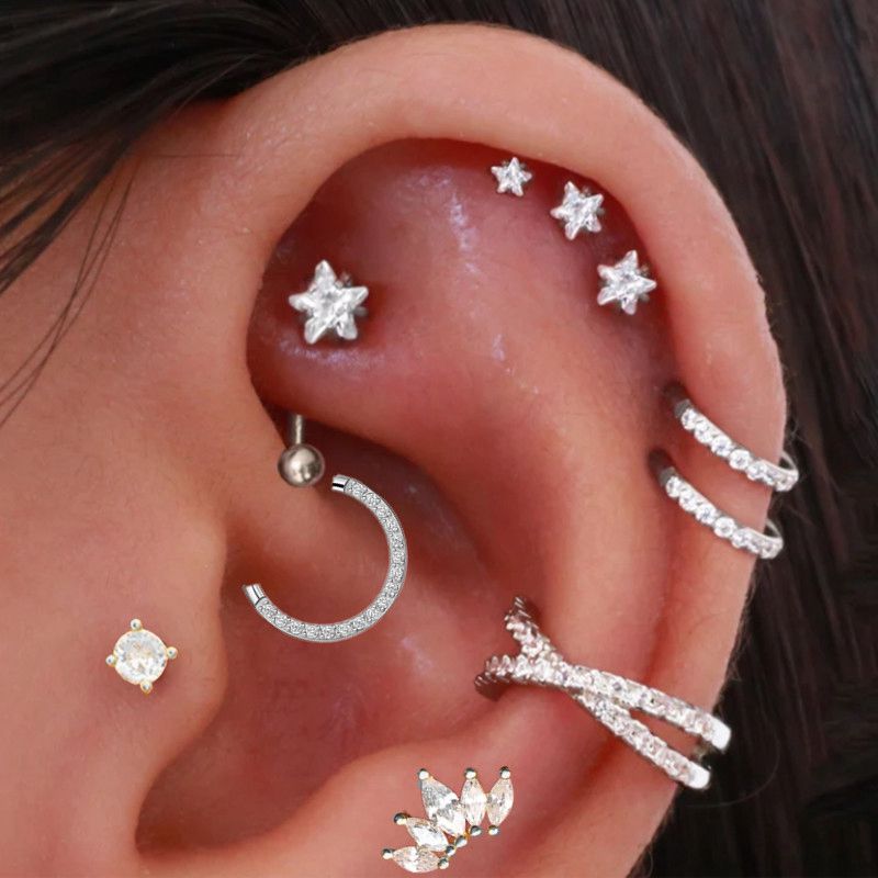 Body Jewelry Trend - Helix Piercing Star Orecchini Donna 1pc
