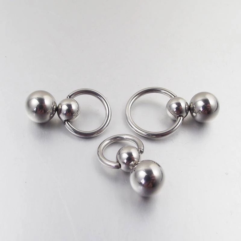Nipple Bar Curved - Acciaio inossidabile Doppia sfera Cucurbita Zucca