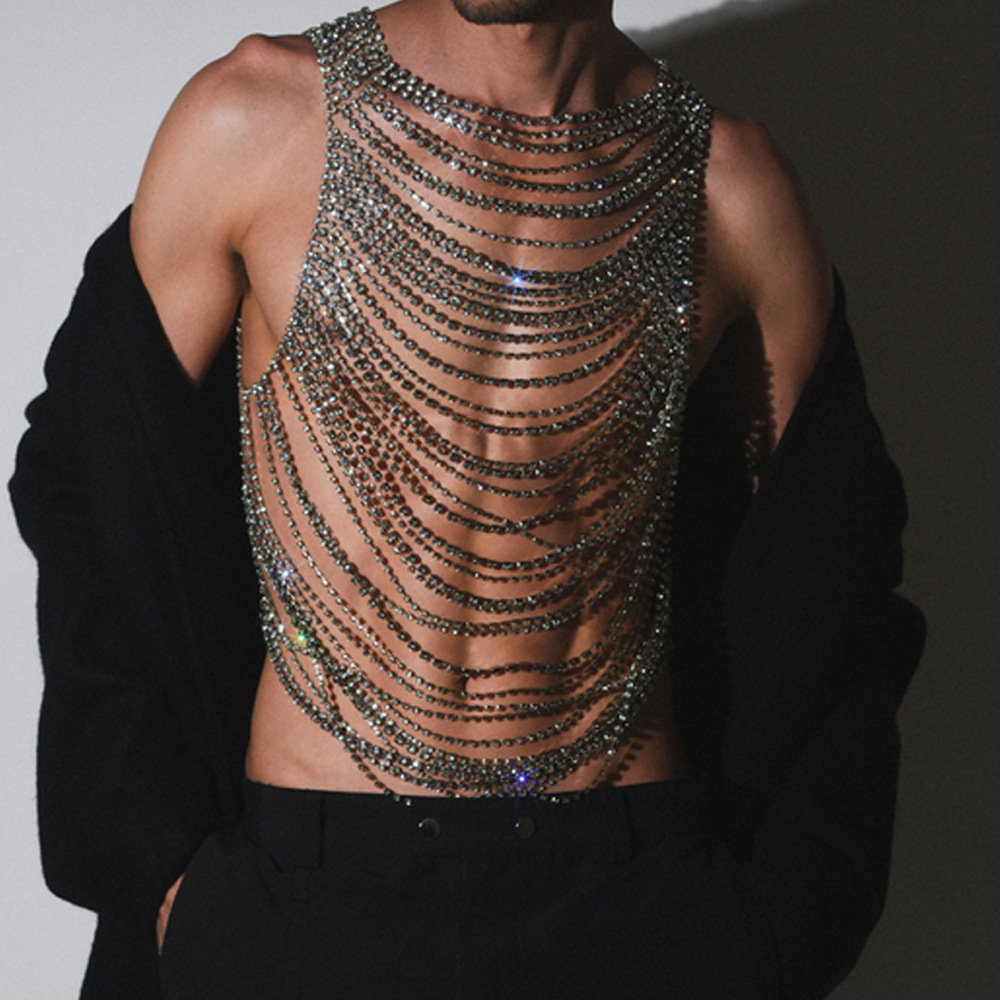 Body Jewelry For Men - Moda lussuosa bling uomo donna catena
