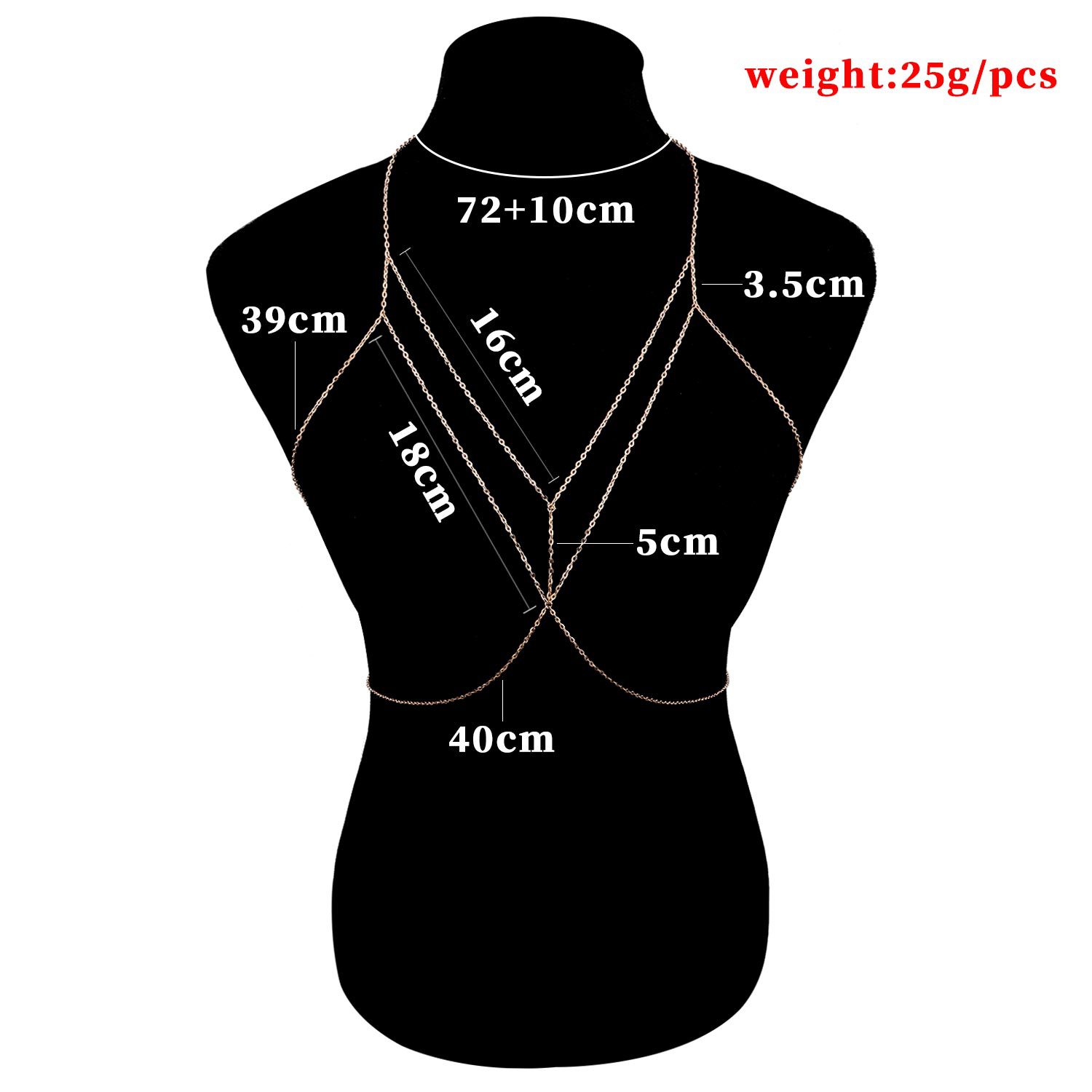 Catena per il corpo sfalsata p - Body Jewelry Sale recensione e prezzo