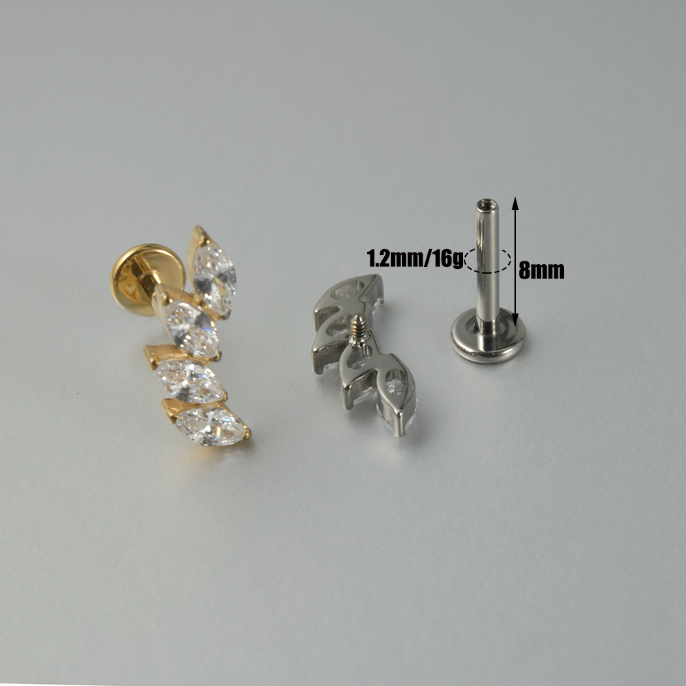 1PC Zircone G23 Titanio massic - Cluster Stud Ear recensione e prezzo