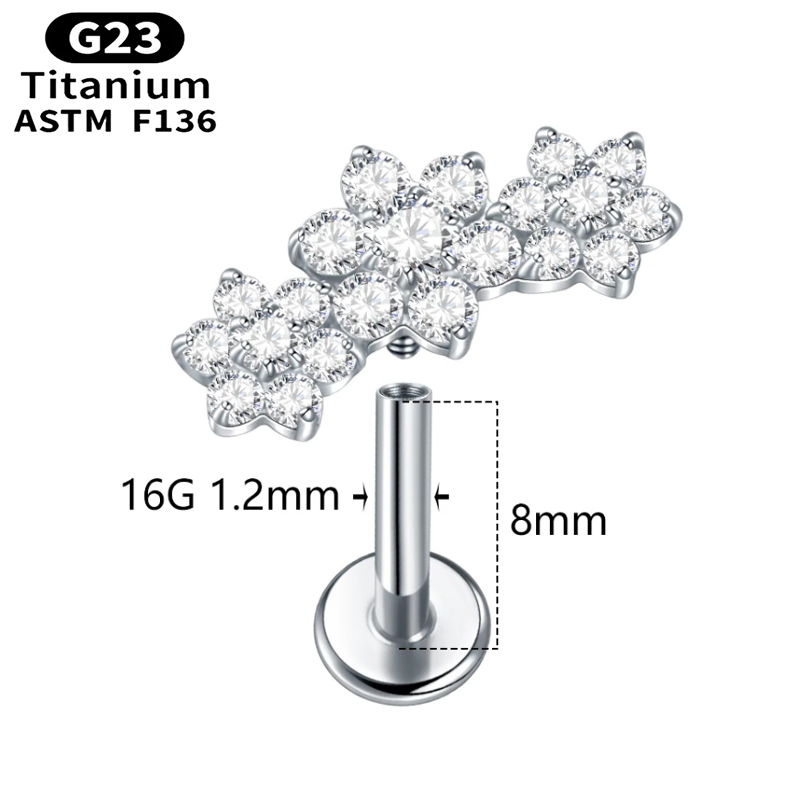 1PC G23 Titanio Tre Fiori Clus - Cluster Stud Ear recensione e prezzo