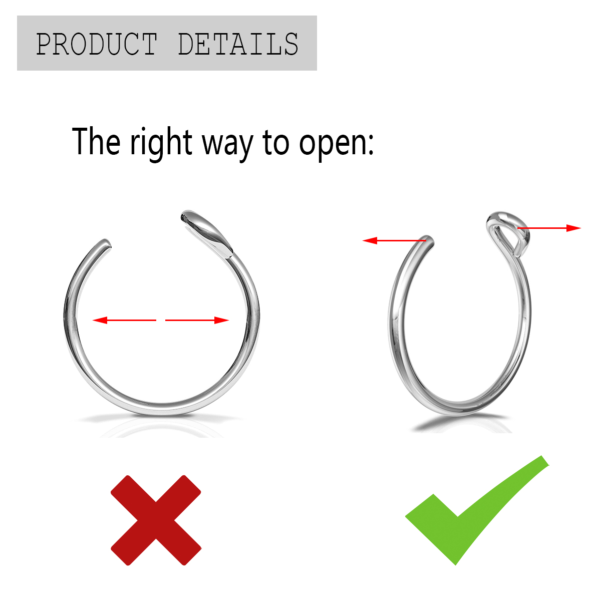 2 Pezzi Anello da Naso in Acci - Body Jewelry Metal Types recensione e prezzo