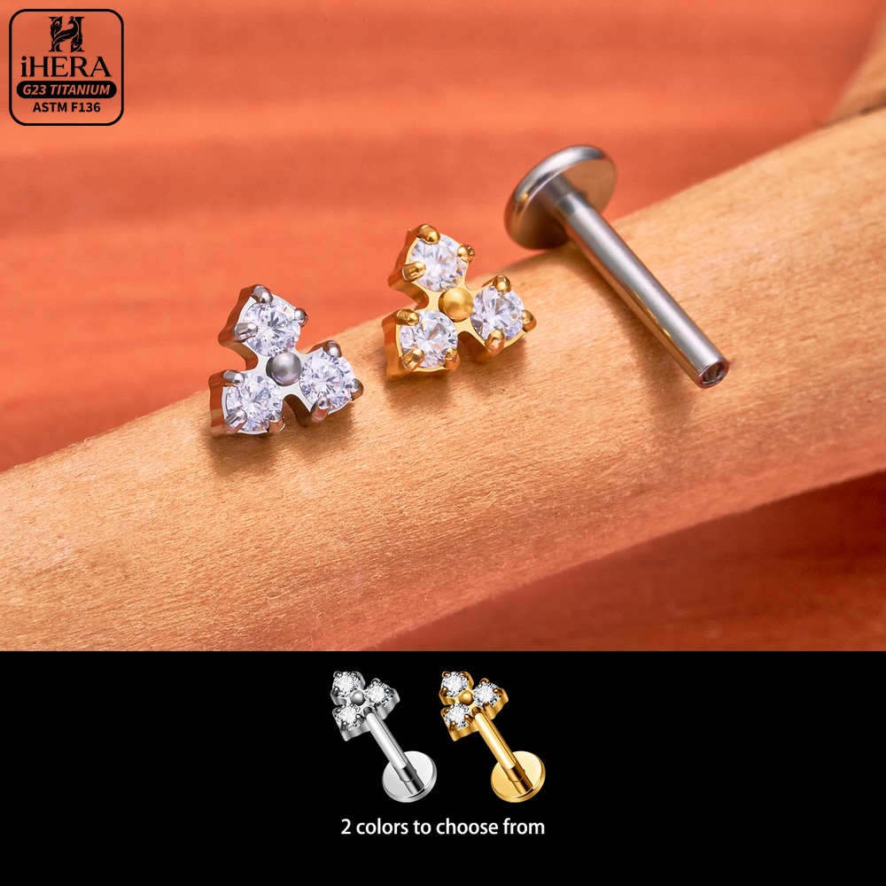 Piercing Labret Curvo in Titan - Cluster Stud Ear recensione e prezzo