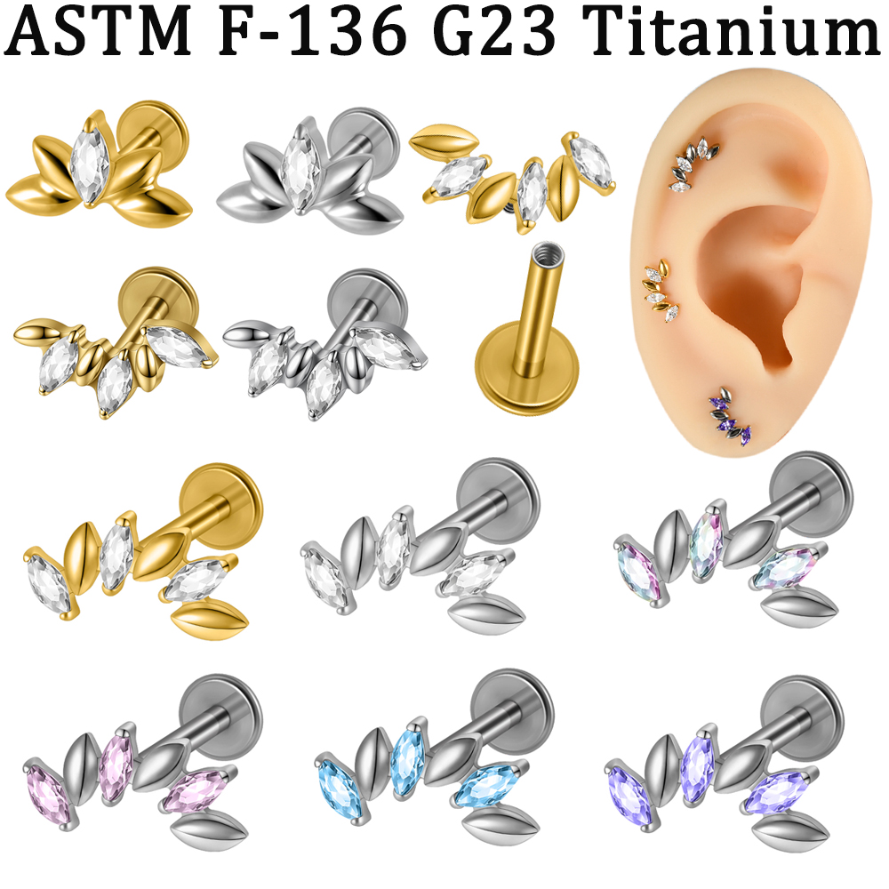 5-1 pz. Labret CZ 5/6 Marquise - Body Jewelry Implants recensione e prezzo