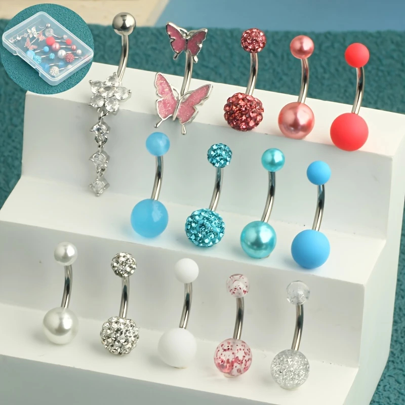 14pcs anelli del bottone della - Body Jewelry Jewelry Box recensione e prezzo