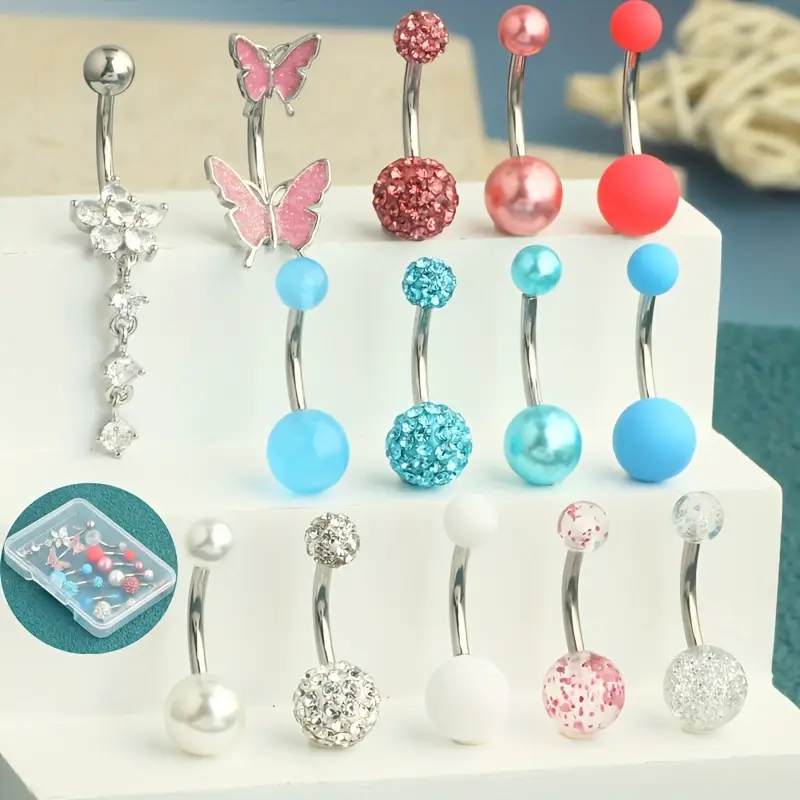 14pcs anelli del bottone della - Body Jewelry Jewelry Box recensione e prezzo