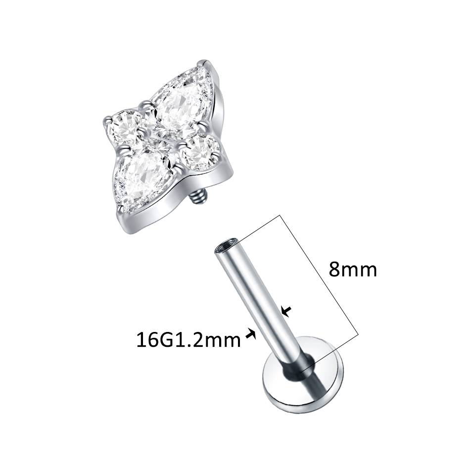 1Pc Titanium Labret Lip Stud C - Body Jewelry Trend recensione e prezzo