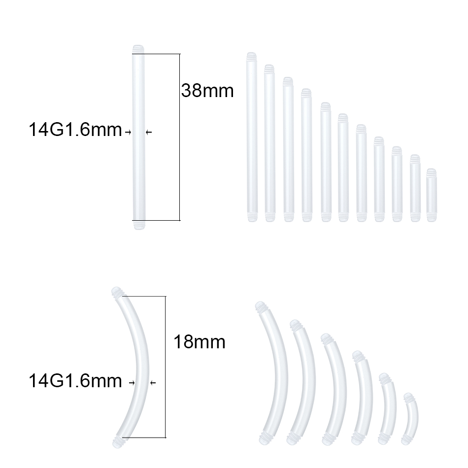 100 pz/lotto In Acciaio 14G 16 - Nipple Bar Curved recensione e prezzo